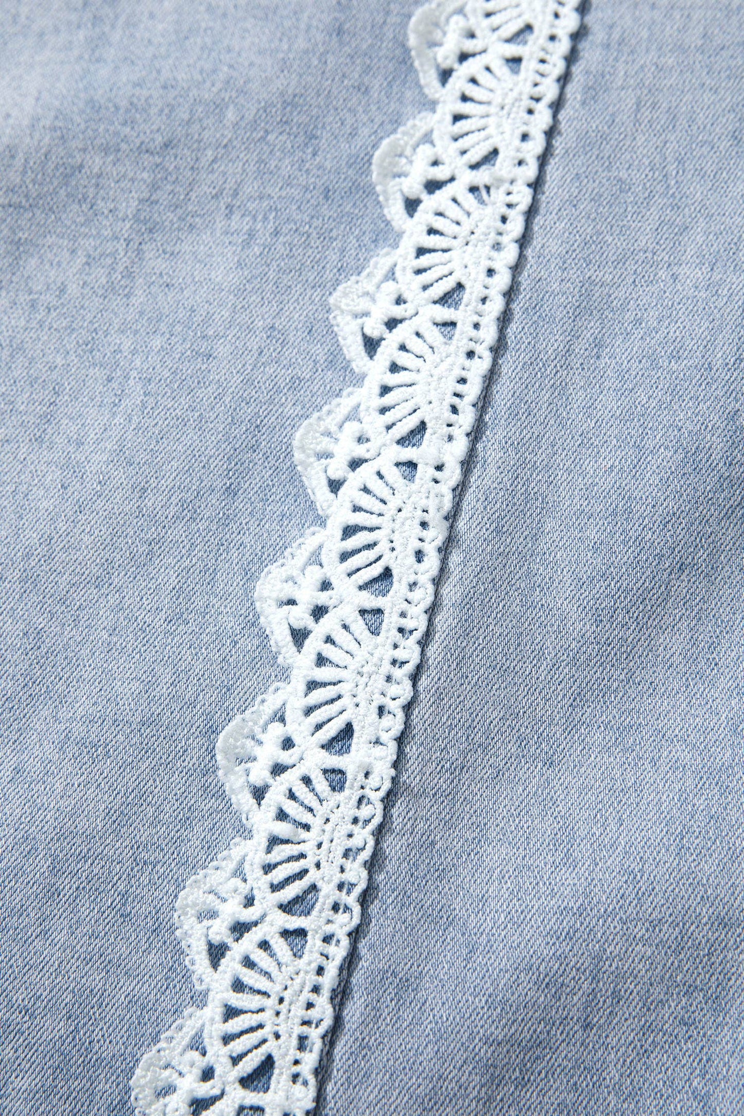 Lace Wide Leg Denim Pants