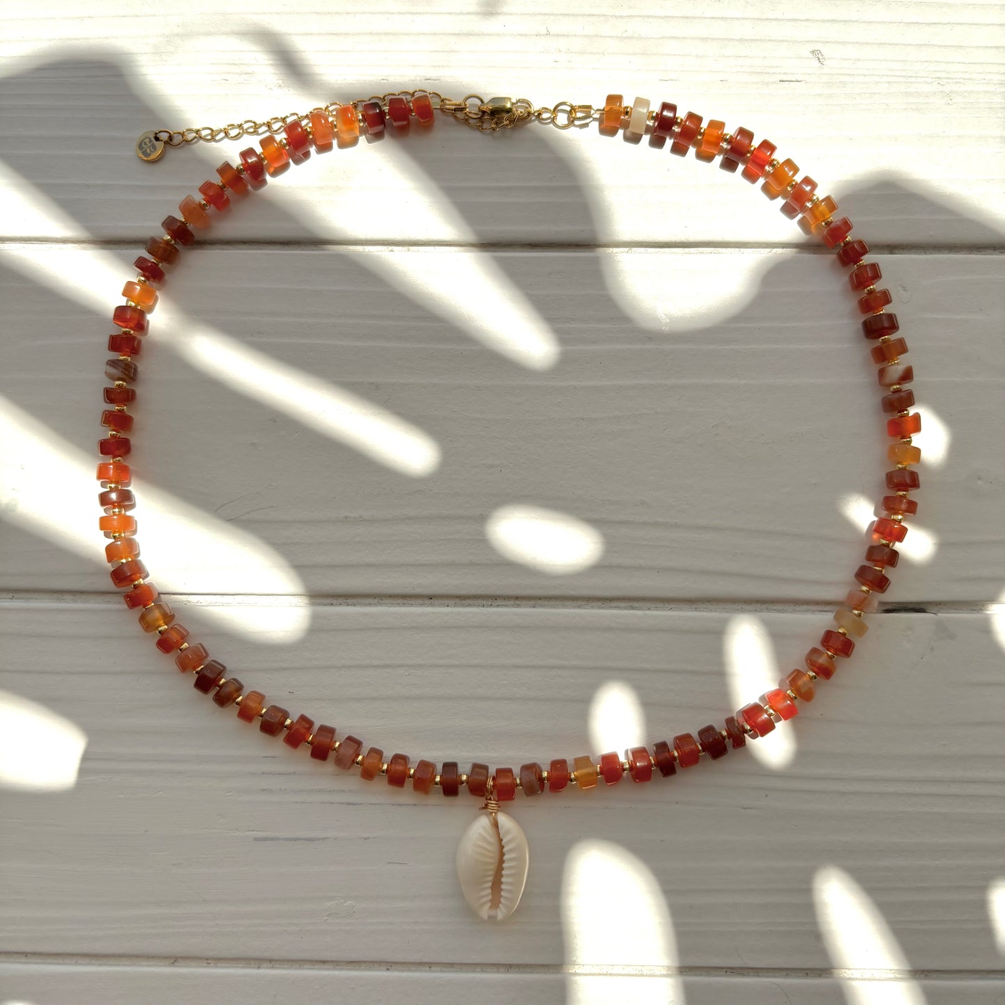 Red Agate Shell Necklace
