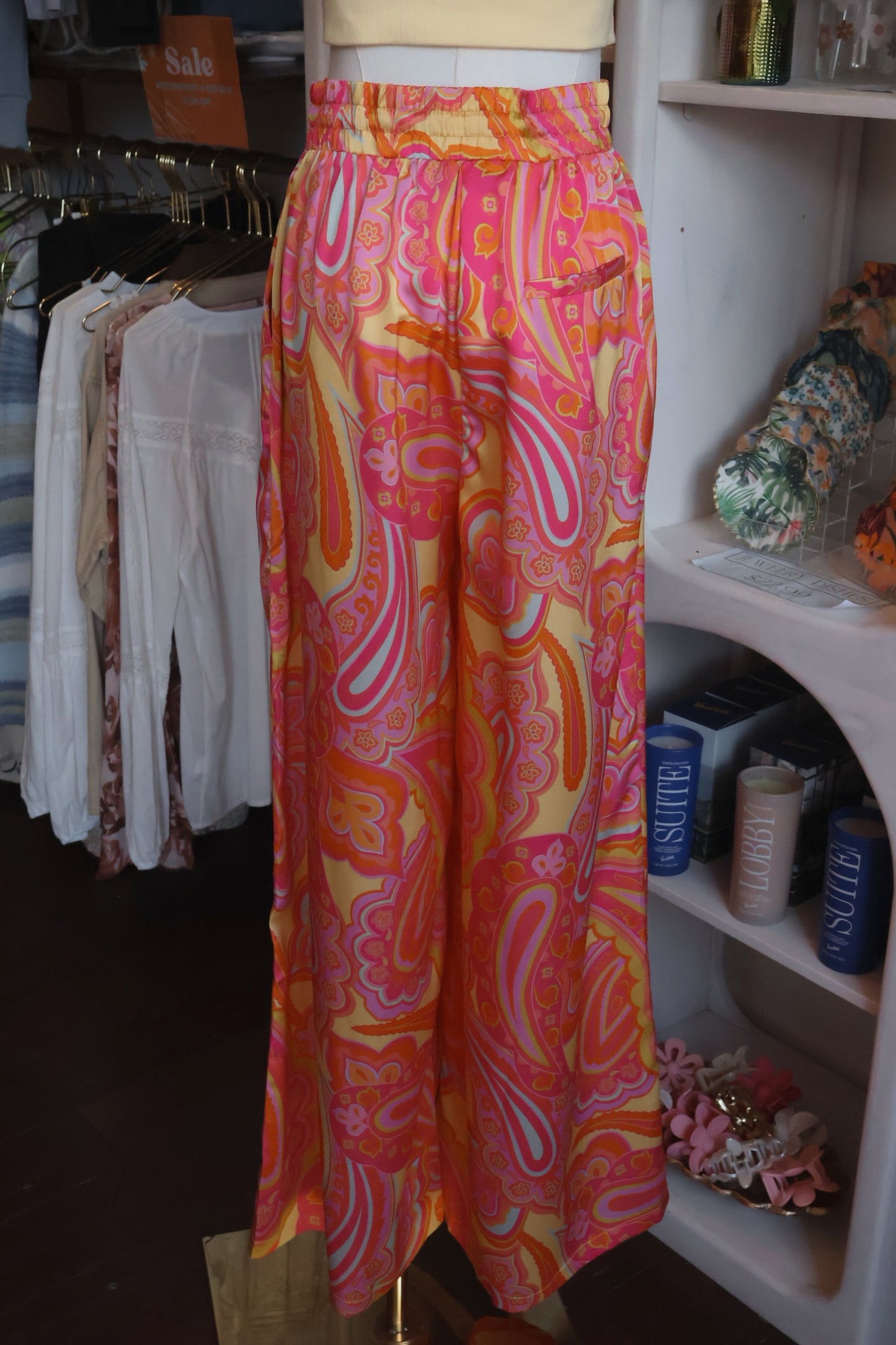Groovy Paisley Satin Pants