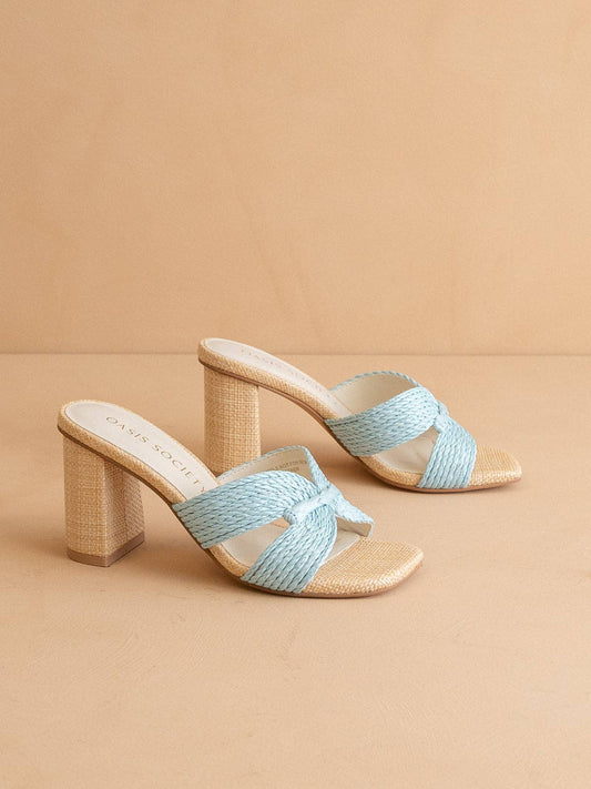 The Santiago | Light Blue Raffia Heel