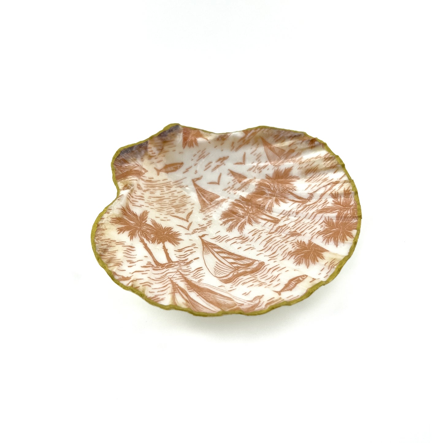 Palms Seashell Jewelry Dish