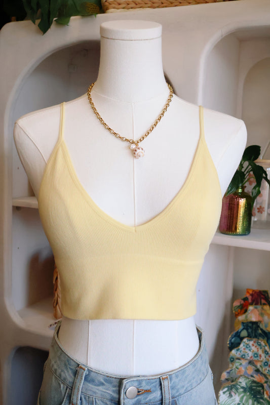 Butter Yellow Seamless Ribbed Tank