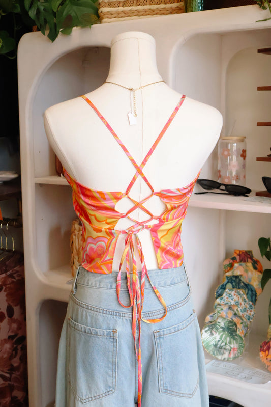 Groovy Paisley Satin Top