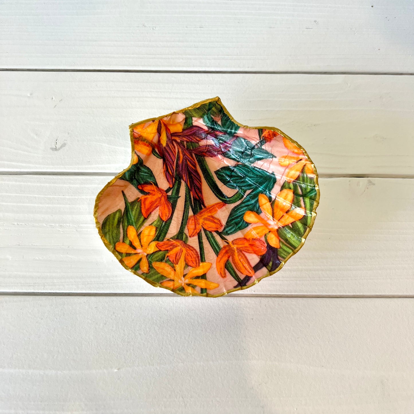 Tropical Seashell Jewelry Dish