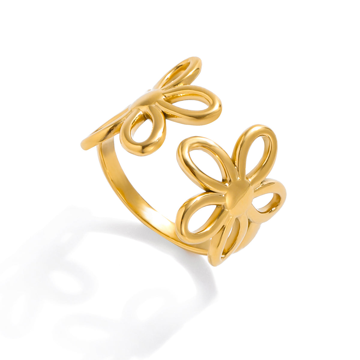 Double Daisy Ring 18k