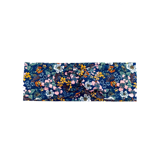 Navy Floral Headband