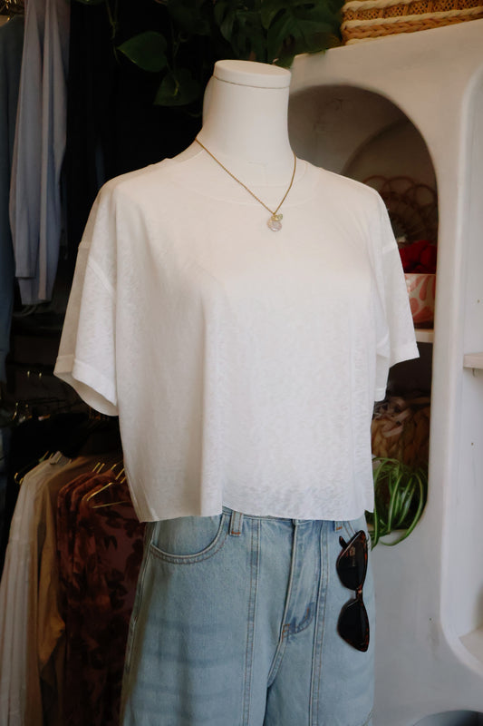 Cropped Raw Hem Tee