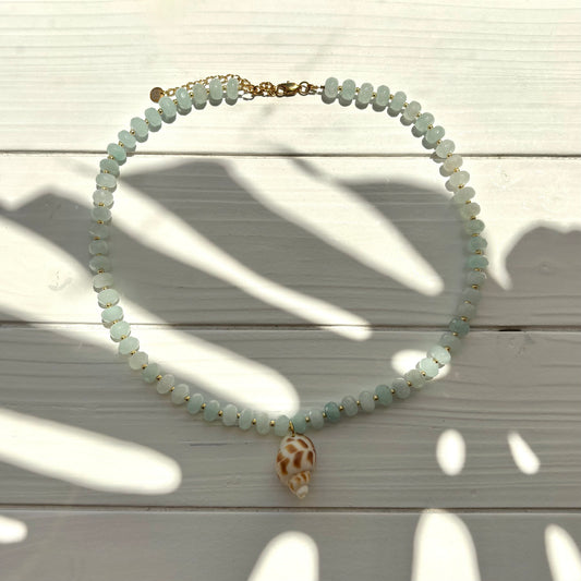 Blue Quartz Shell Necklace