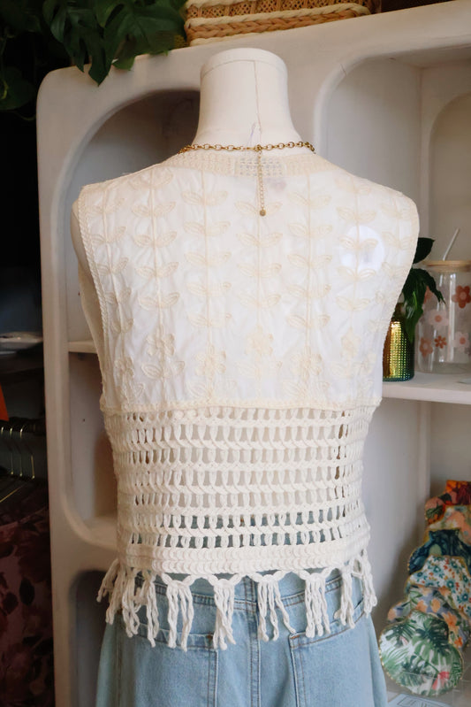 Crochet Button-Front Vest