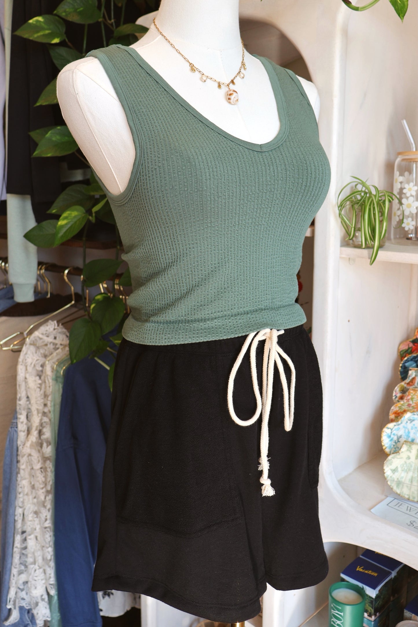 Comfy Mid-Waist Drawstring Shorts