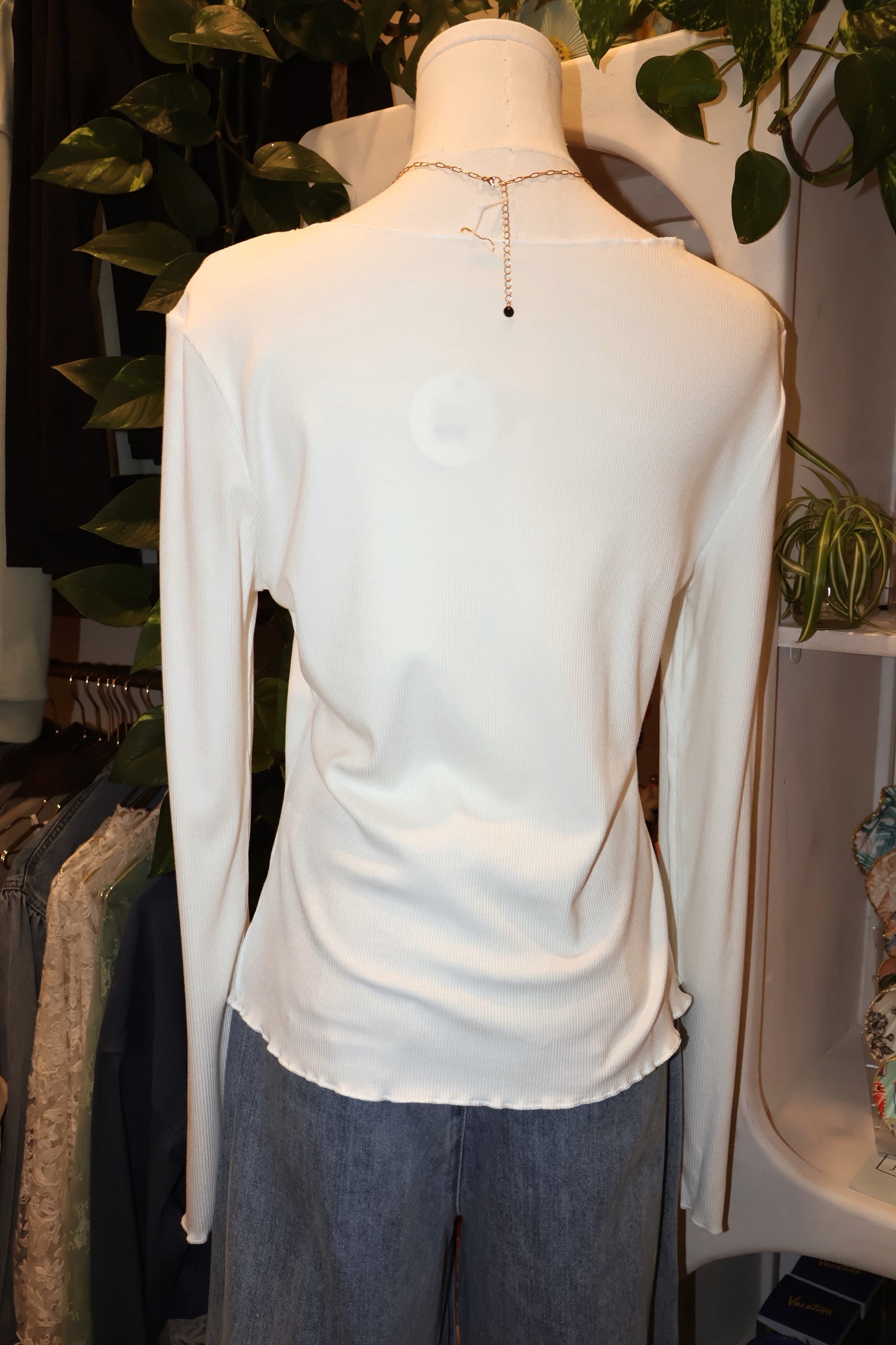 Exposed Seam Long Sleeve Top