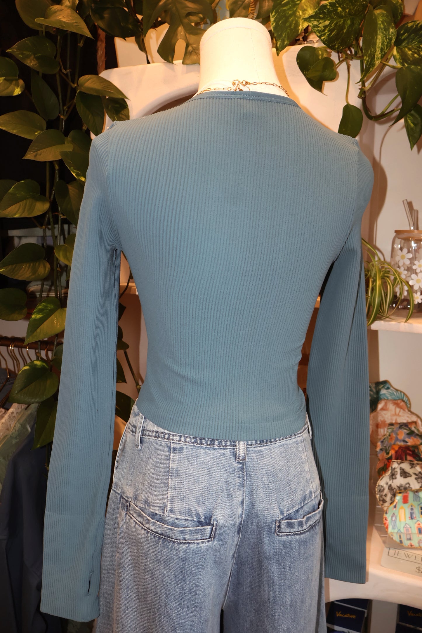 Seamless Ribbed Longsleeve Crop Top