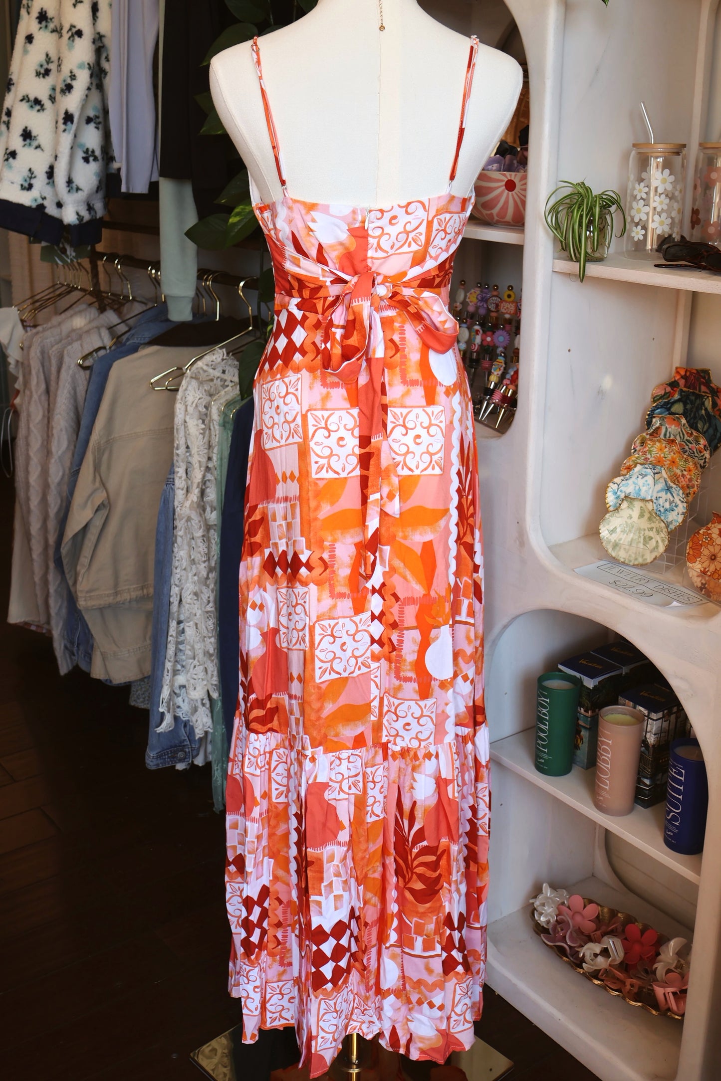 Orange Tropical Maxi Dress