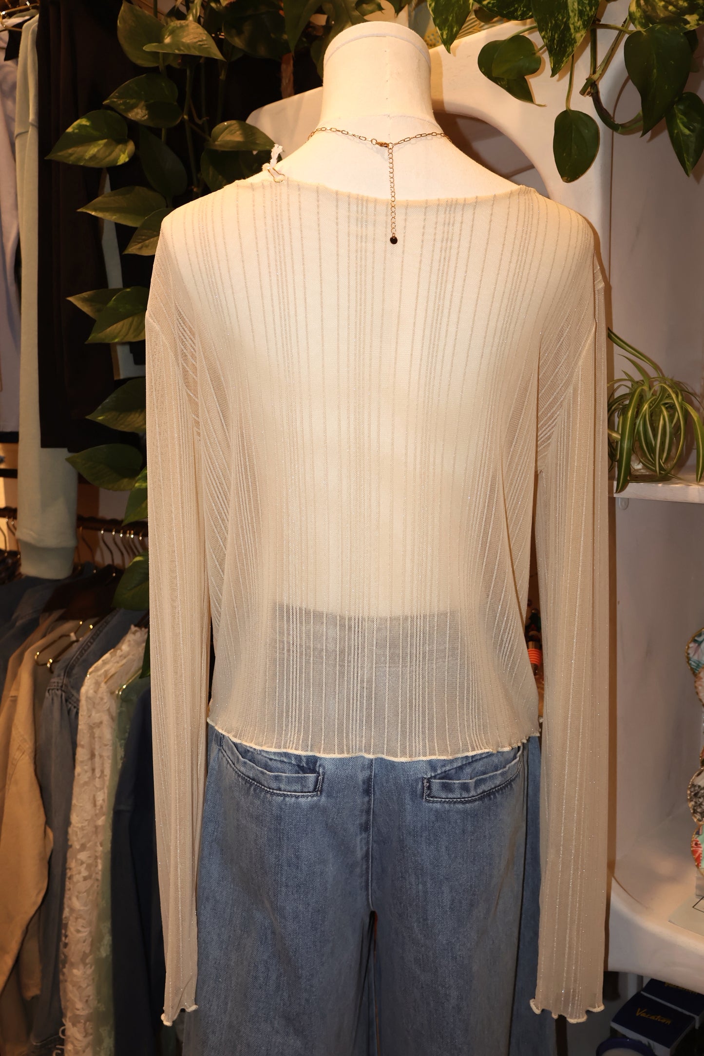 Sparkling Mesh Long Sleeve