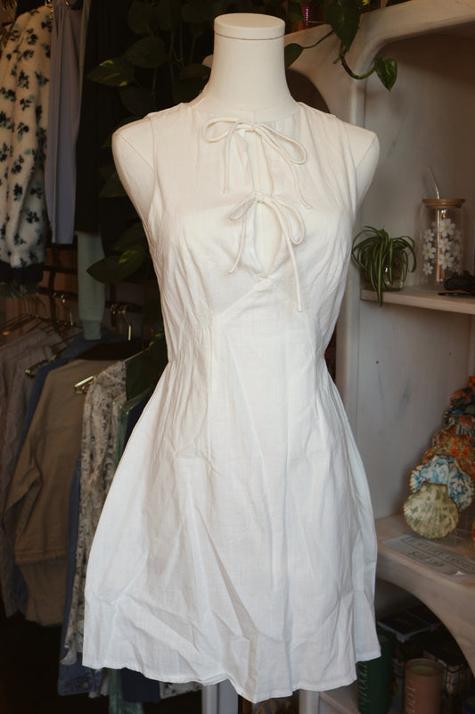 White Keyhole Dress