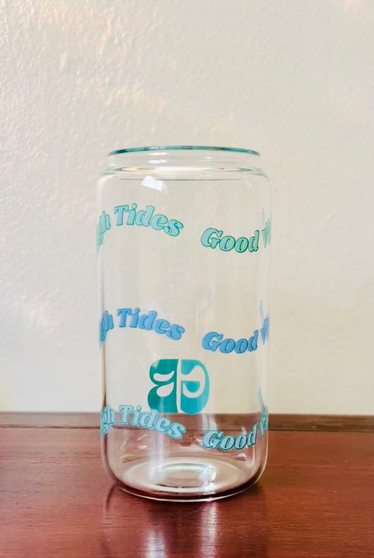 High Tides, Good Vibes - 16 Fl. oz Glass Can