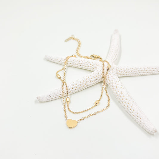 Dainty Heart Anklet 18k