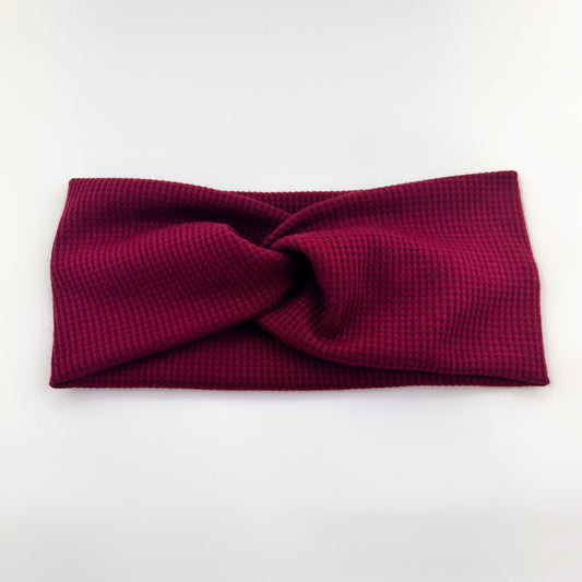 Maroon Waffle Headband