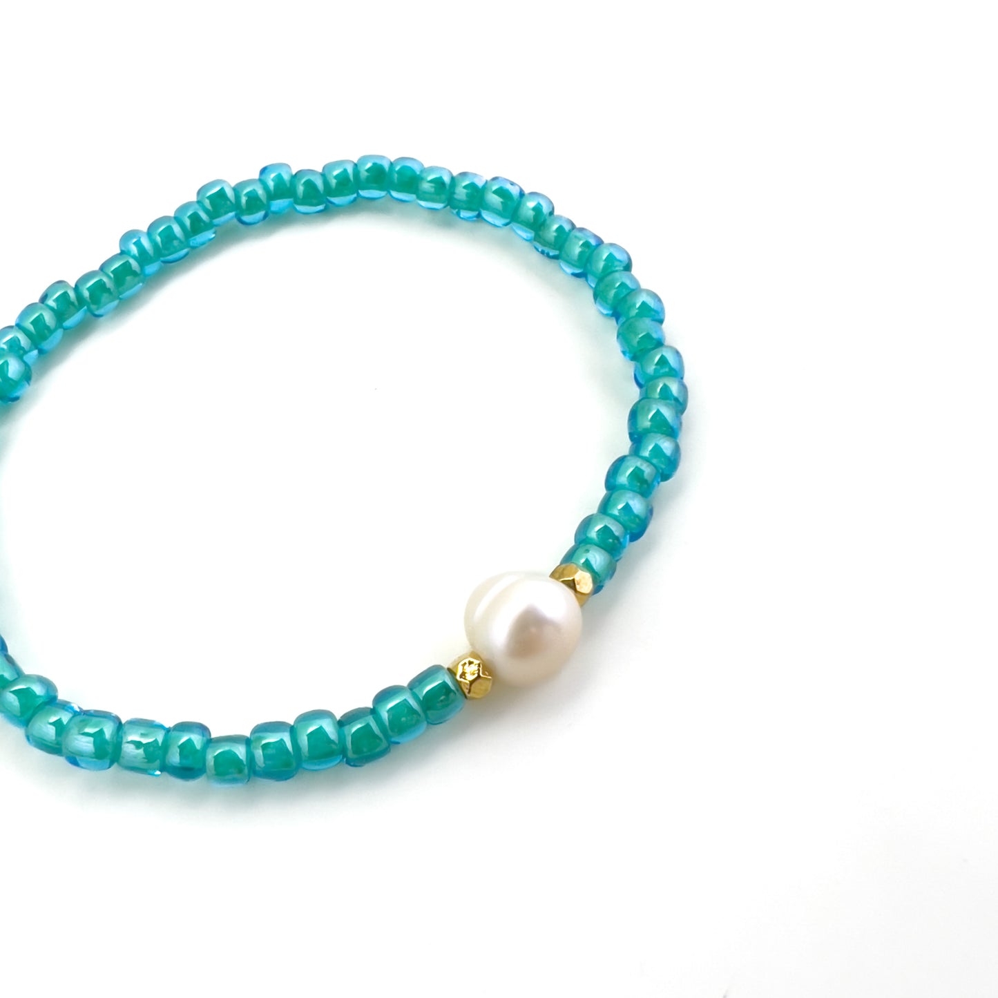 Aqua & Pearl Bracelet