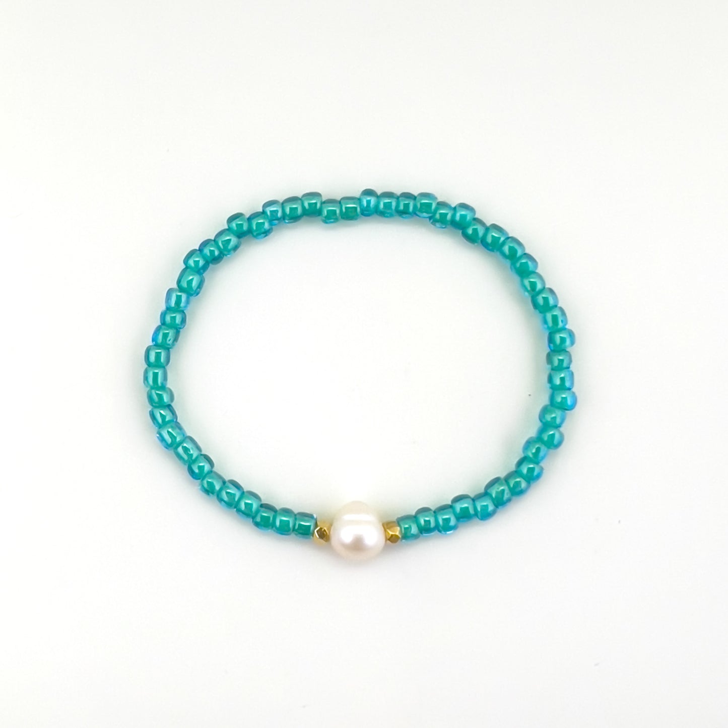 Aqua & Pearl Bracelet