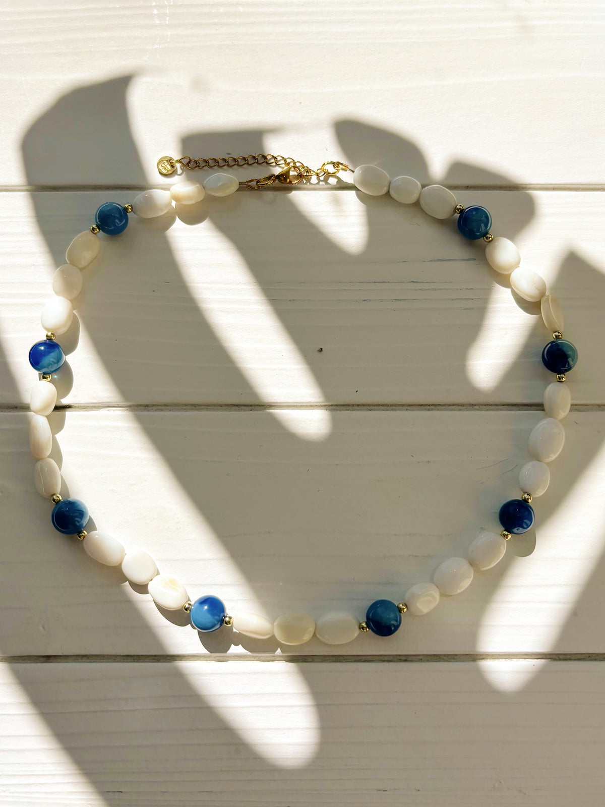White Opal Beaded Necklace