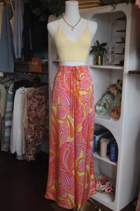 Groovy Paisley Satin Pants