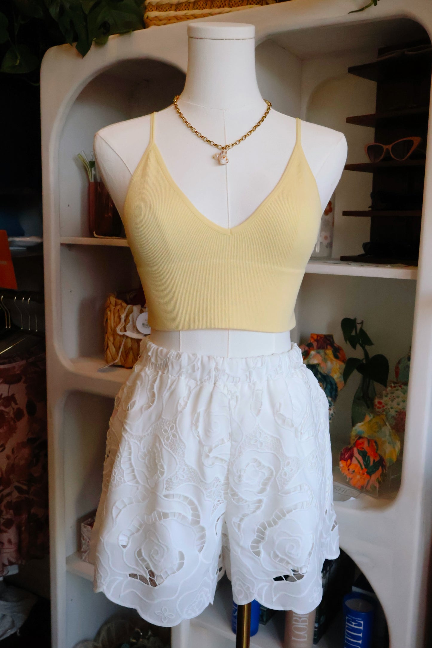Floral Eyelet Shorts