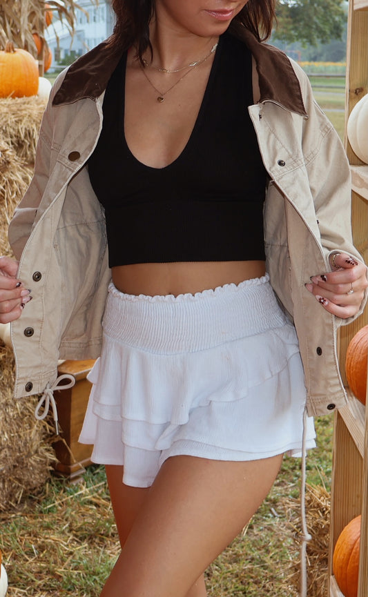 Collar Contrast Utility Jacket