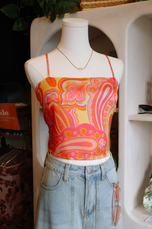 Groovy Paisley Satin Top