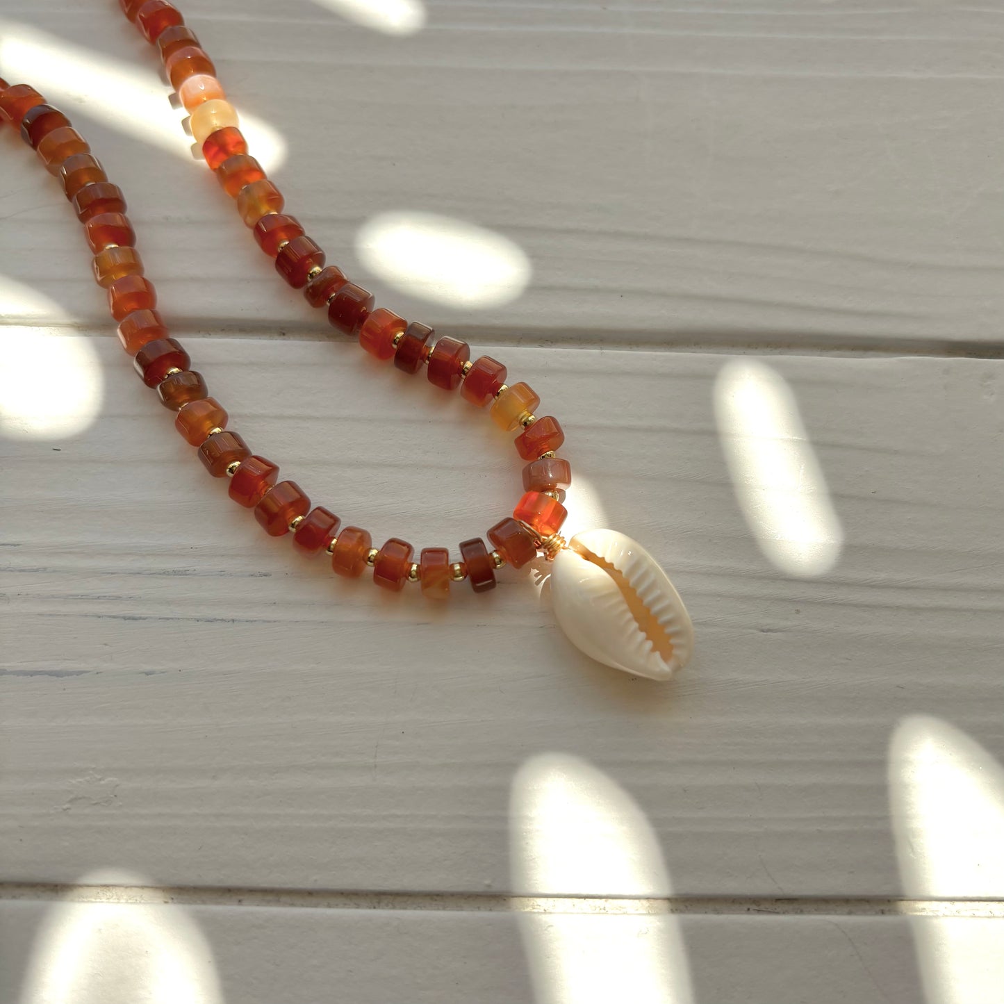 Red Agate Shell Necklace