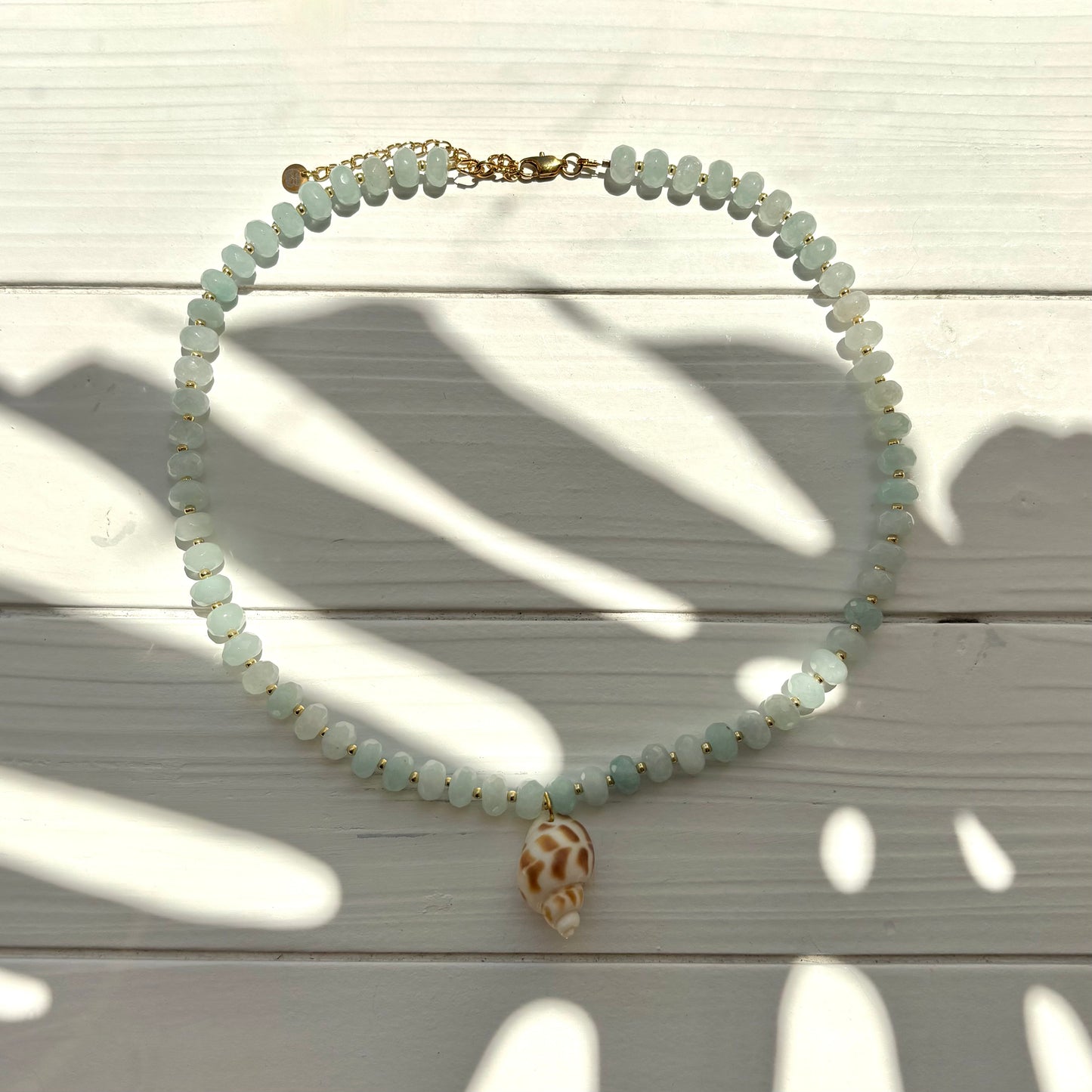 Blue Quartz Shell Necklace
