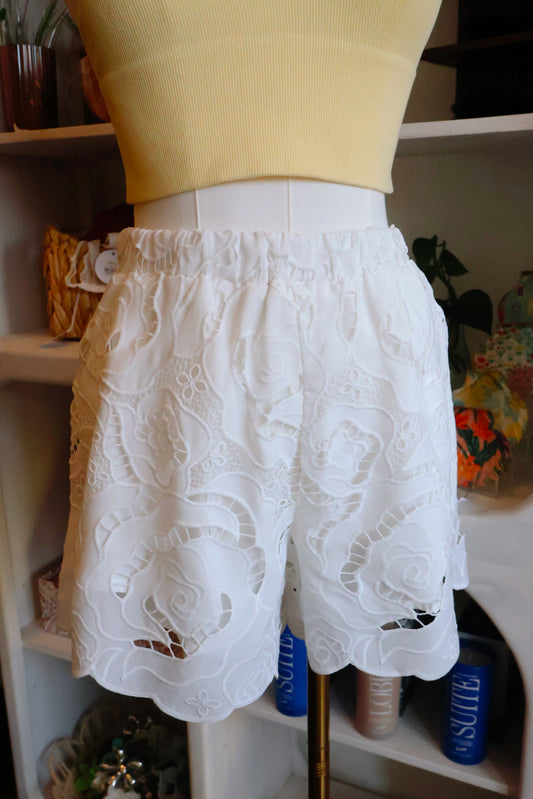 Floral Eyelet Shorts