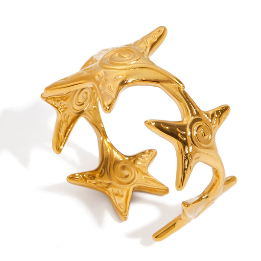Spiral Starfish Ring 18k