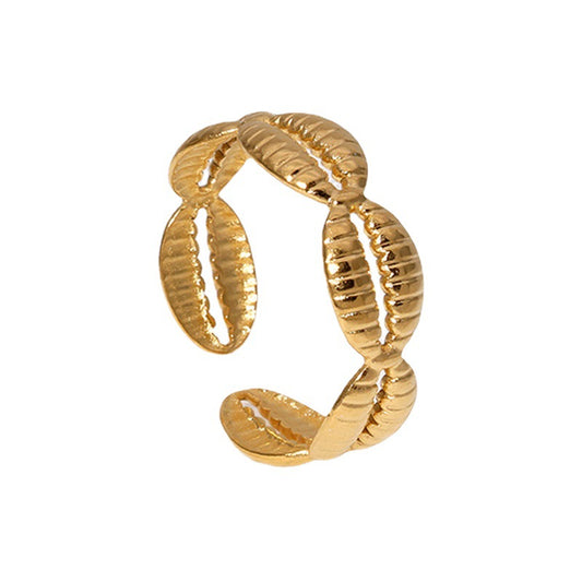 Cowry Shell Band Ring 18k
