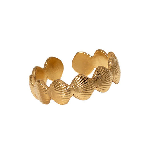 Scallop Shell Band Ring 18k