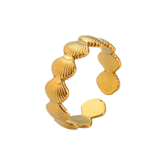 Scallop Shell Band Ring 18k