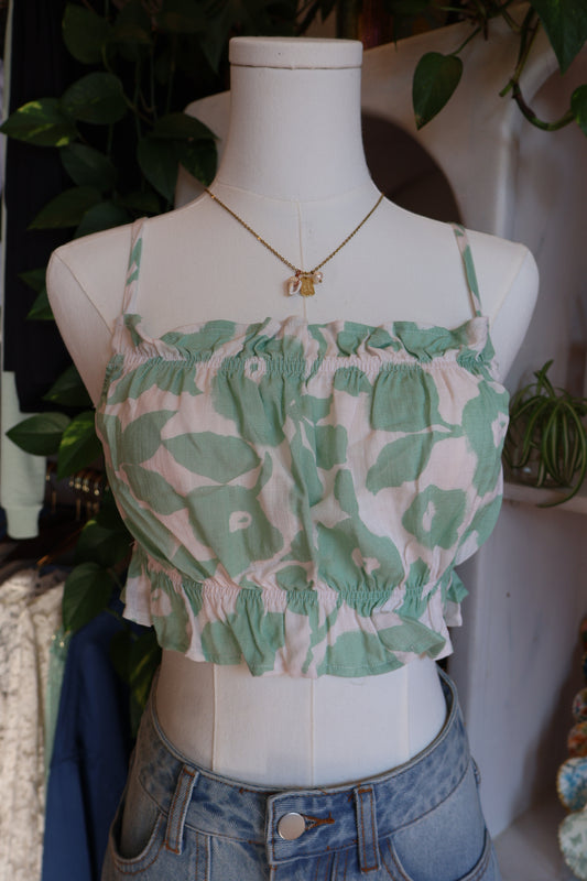Green Floral Tank