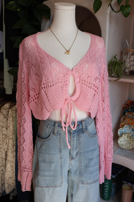 Pointelle Crochet Crop Top