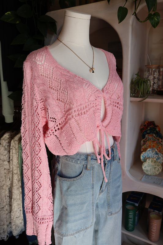 Pointelle Crochet Crop Top