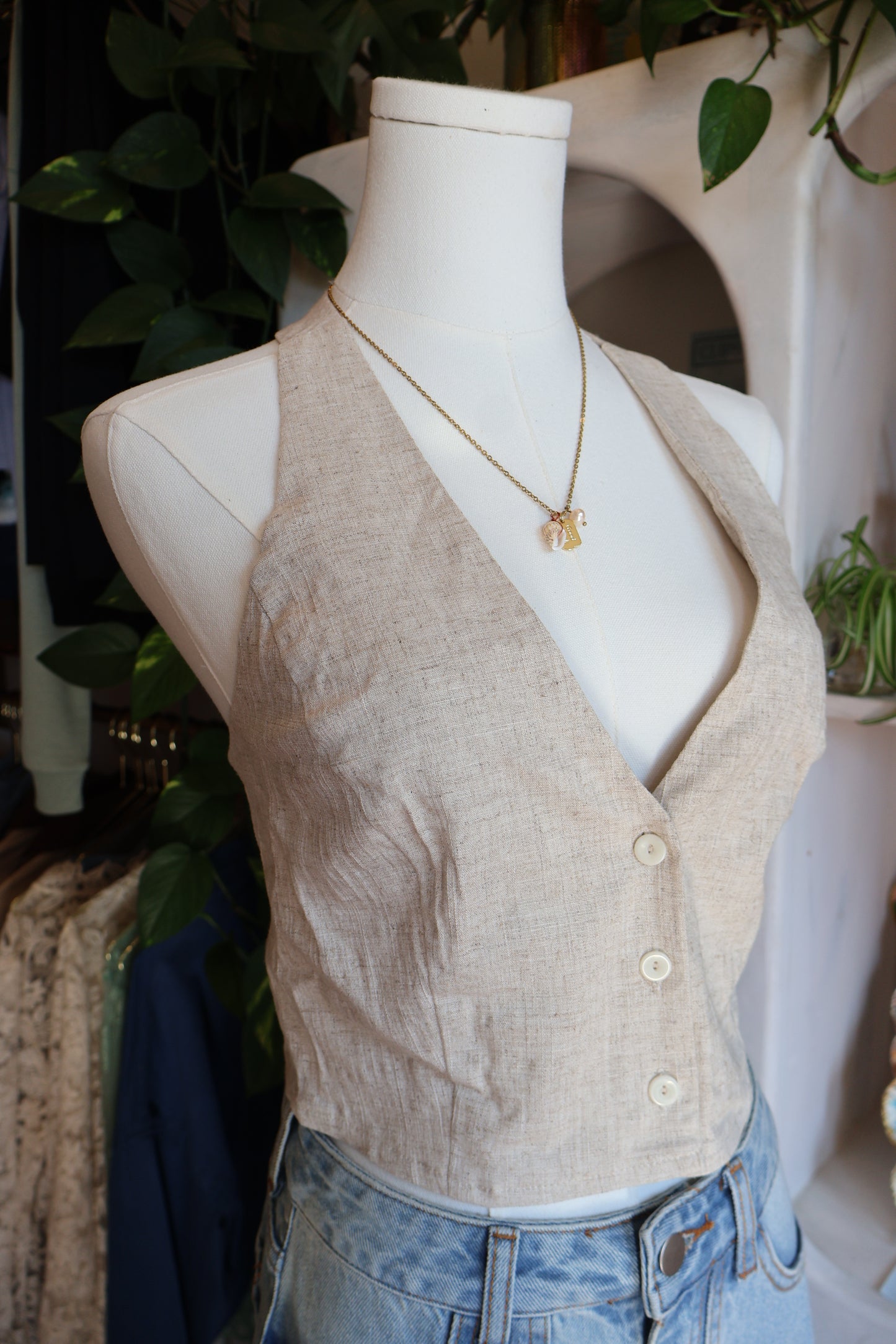 Tan Halter Vest