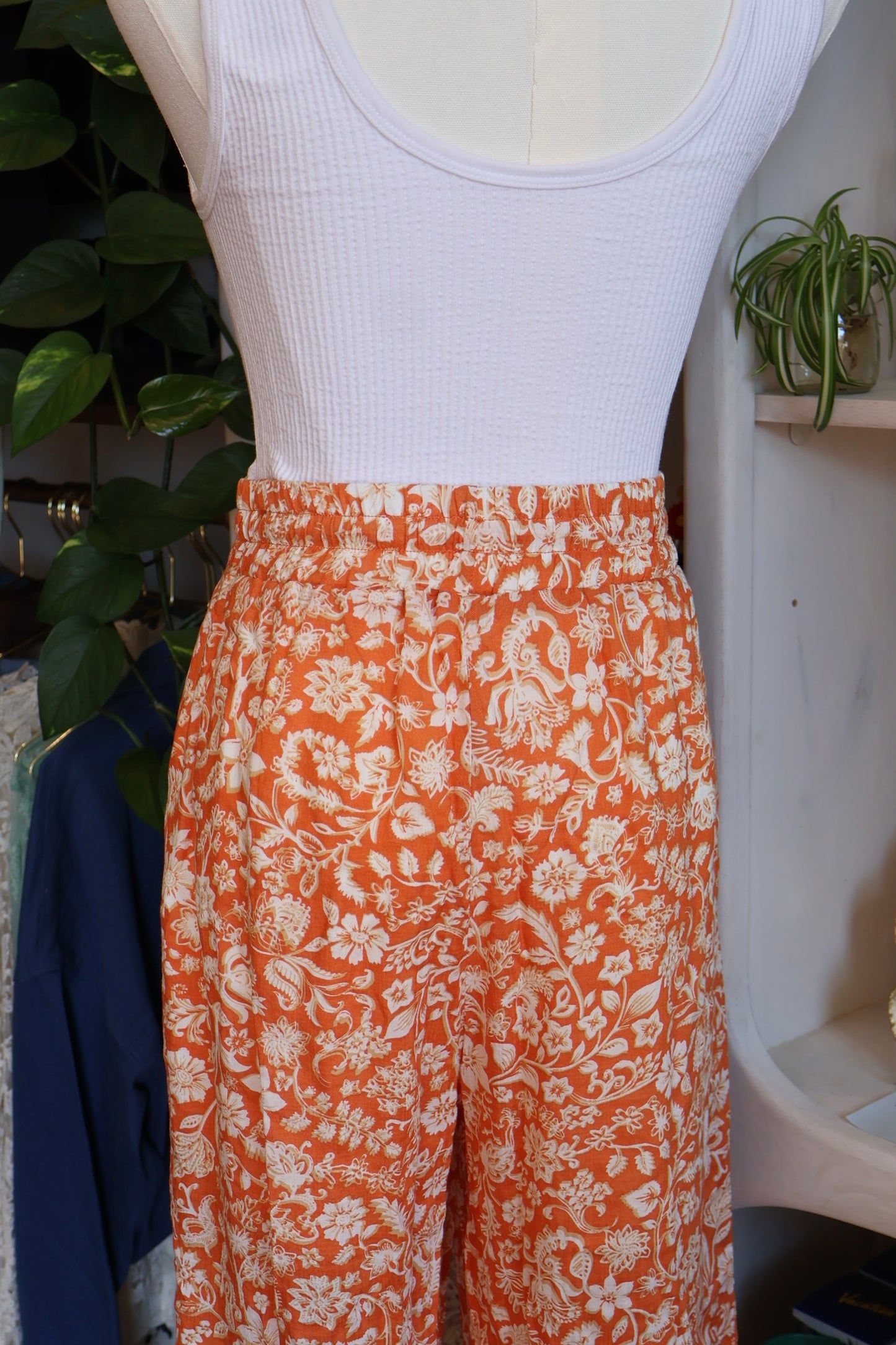 Orange Printed Pants