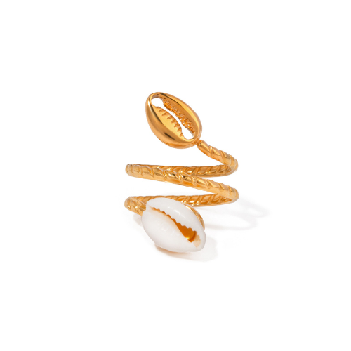 Cowry Shell Ring 18k