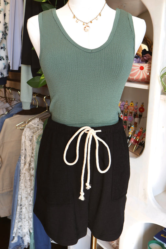 Comfy Mid-Waist Drawstring Shorts