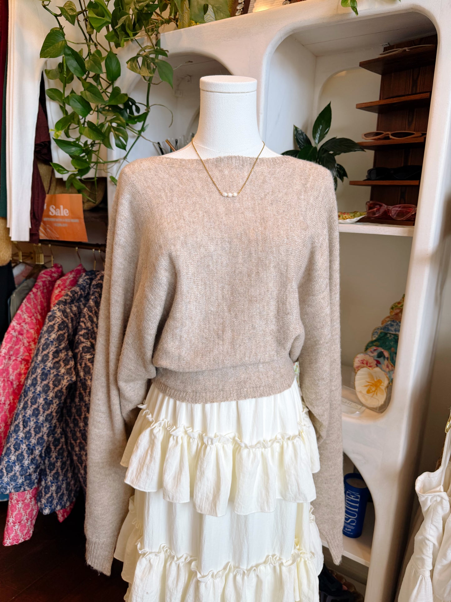 Slouchy Dolman Sleeve Knit Sweater