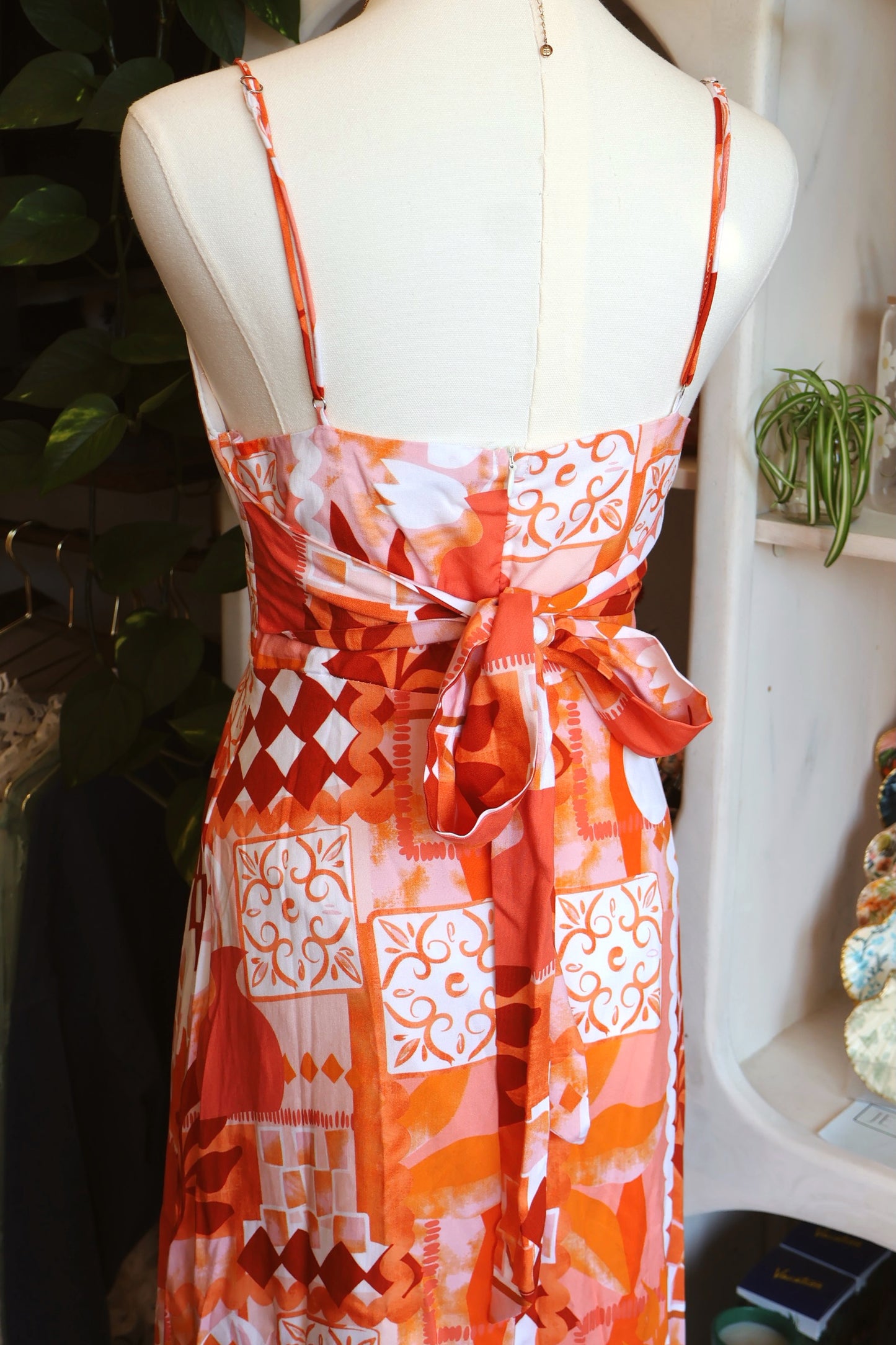 Orange Tropical Maxi Dress