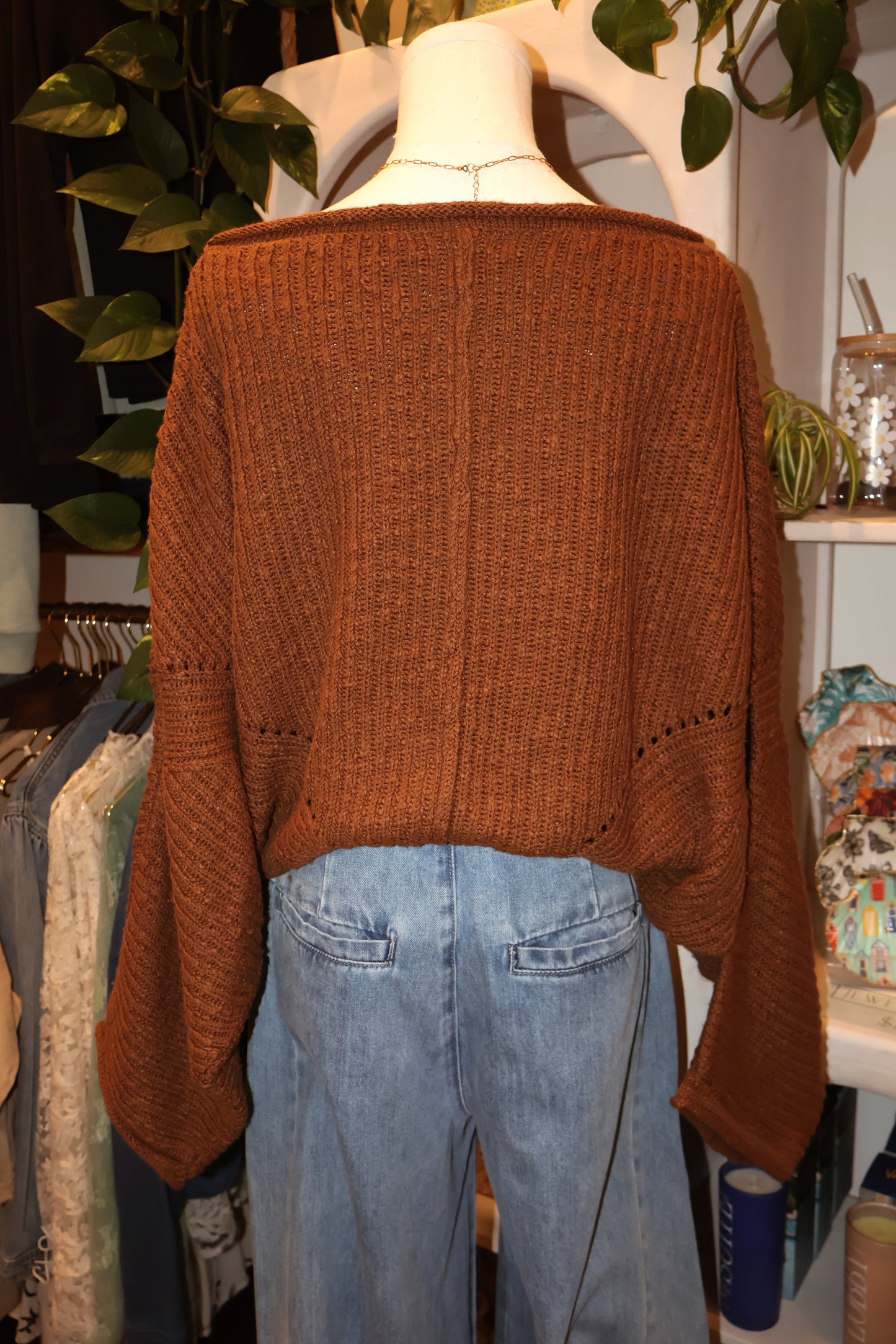 Ribbed Drop Sleeve Sweater