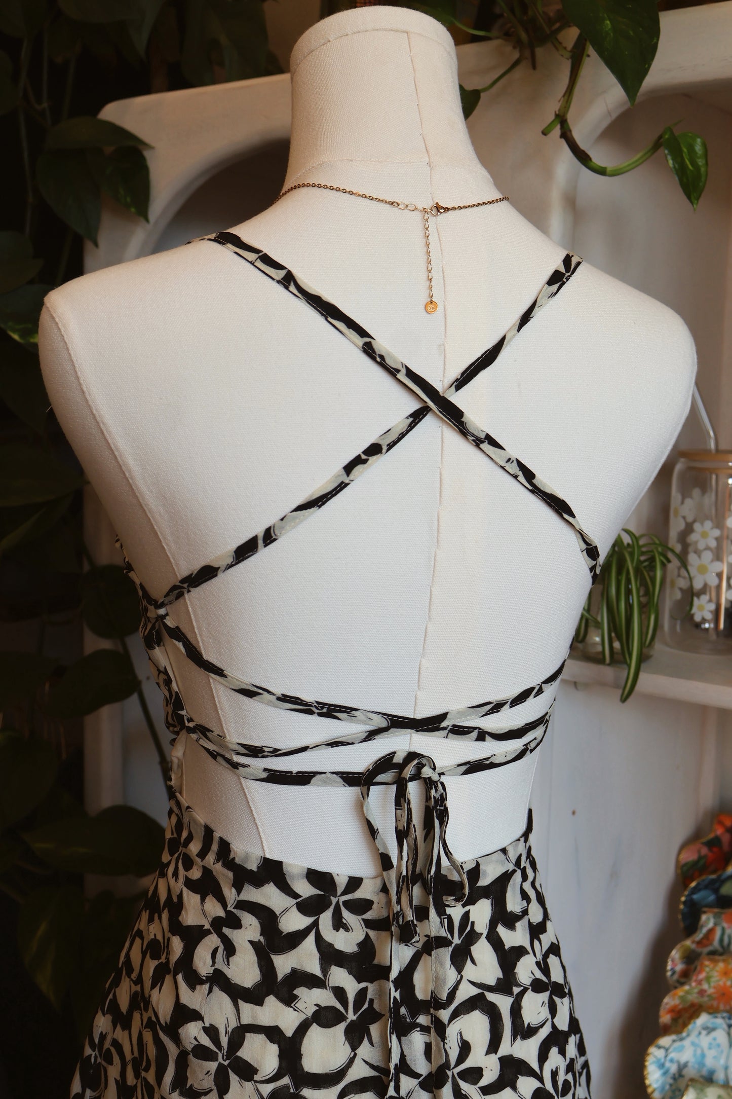 Black Floral Mini Dress