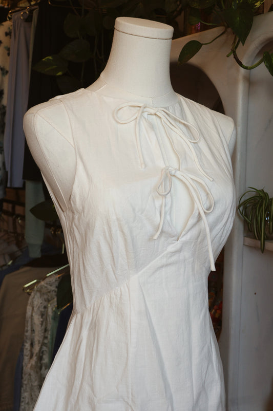 White Keyhole Dress