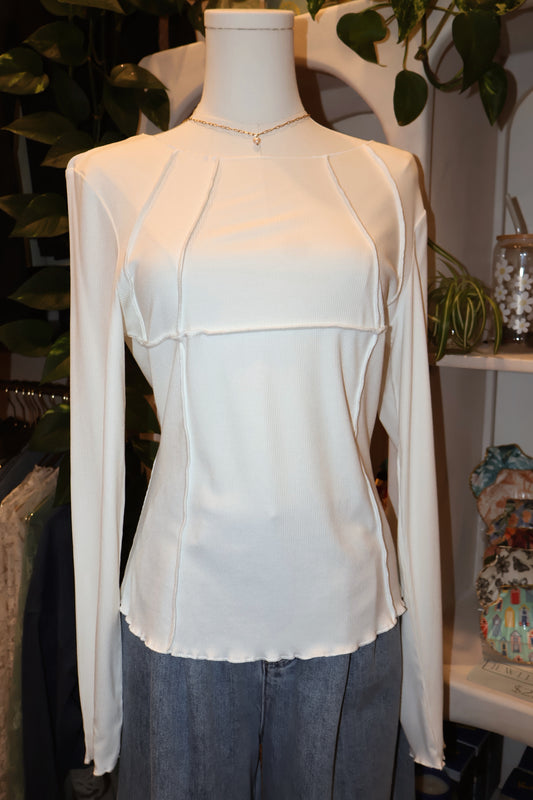 Exposed Seam Long Sleeve Top
