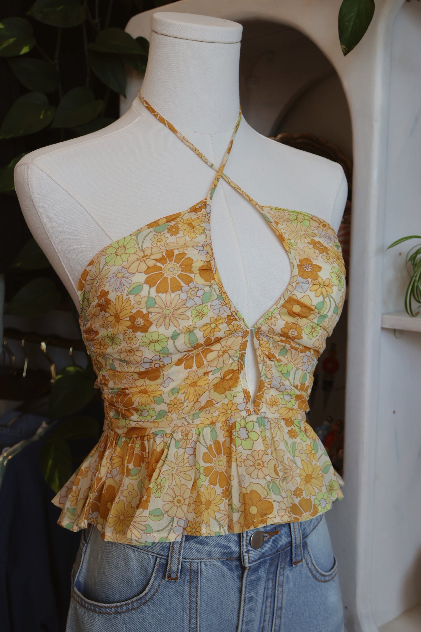 Floral Ruffle Halter